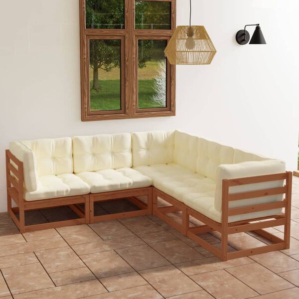vidaXL Garden Lounge Set Honey brown