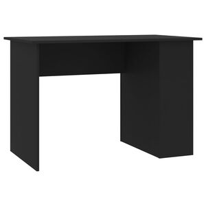 vidaXL Desk Black Engineered Wood 43.3x23.6x28.7 in Desk Rectangular