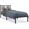 vidaXL Bed Frame Black Powder-Coated Steel Single Bed Frame