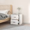 vidaXL Wall-mounted Bedside Cabinet High gloss white Engineered wood
