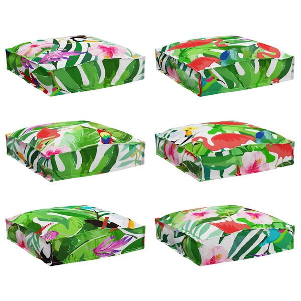 vidaXL Pallet Cushion for suitable for Seat Floral 6 pcs Multicolour