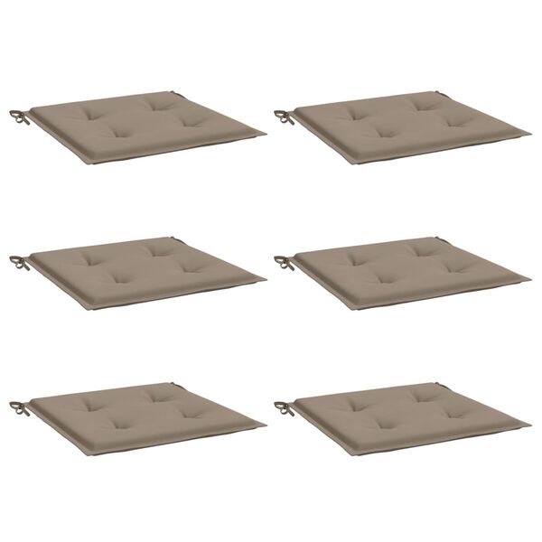 vidaXL Chair Cushion Set of 6 Taupe