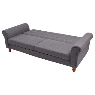 vidaXL Convertible Sofa Bed Fabric Gray