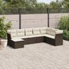 vidaXL Garden Sofa Set Brown, Cream White