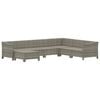 vidaXL Garden Lounge Set Grey PE rattan 7 Piece Set Modular
