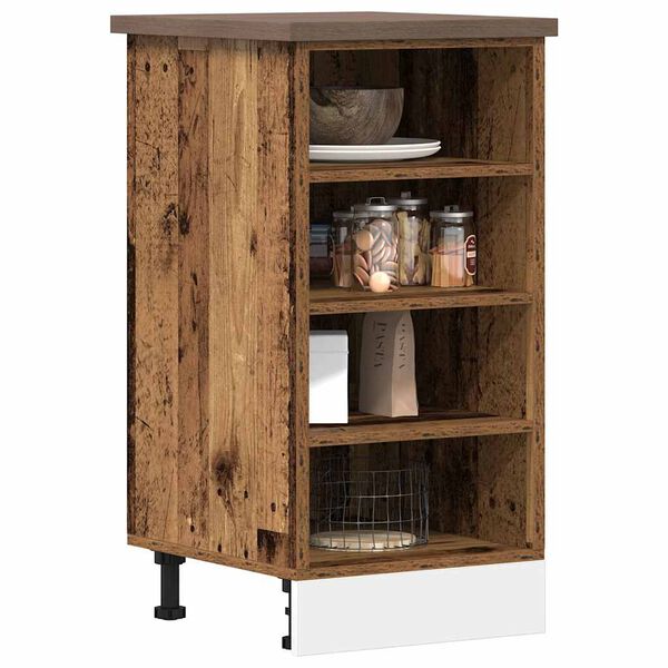 vidaXL Bottom Cabinet Old wood Engineered wood Medium Adjustable Feet