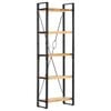 vidaXL Bookcase Natural Mango Wood and Black