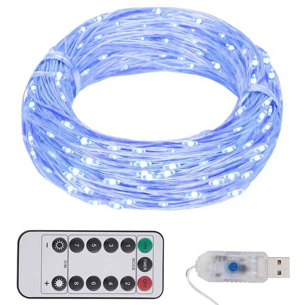 vidaXL LED String Blue Copper 98.4 ft length LED String Lights Other