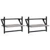 vidaXL Wall Shelf Set of 2 Gray Sonoma Engineered wood, metal Medium