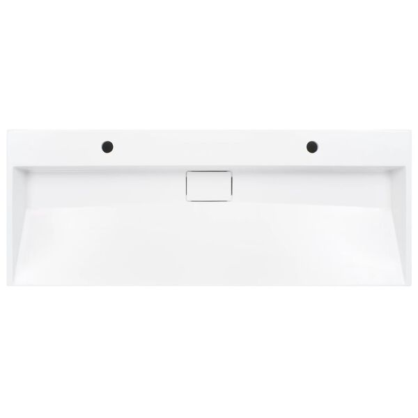 vidaXL Wash Basin 47.2"x18.1"x4.3" Mineral Cast/Marble Cast White