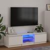vidaXL TV Cabinet with LED Lights White 55.1x15.7x14.2"