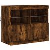 vidaXL Sideboard with LED Lights Smoked Oak 111.4"x14.6"x26.4"