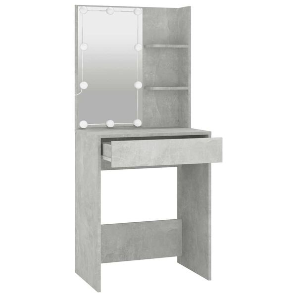 vidaXL Dressing Table Concrete Grey Engineered Wood Medium
