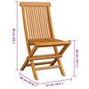 vidaXL Patio Chairs with Royal Blue Cushions 6 pcs Solid Teak Wood