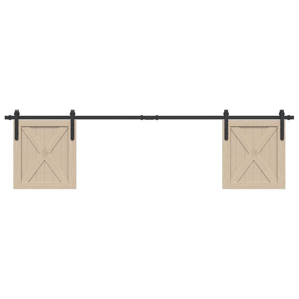 vidaXL Sliding Cabinet Door Kit 78.7 " Carbon Steel