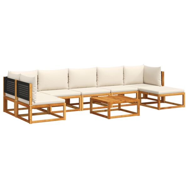 vidaXL Garden Sofa Set Black Solid acacia wood Large Modular