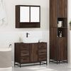 vidaXL Bathroom Furniture Set Brown Oak Engineered Wood, Metal Medium