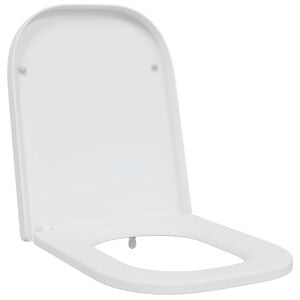 vidaXL Toilet Seat White 17.52 x 13.78 x 1.42 in Duroplast