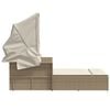 vidaXL Double Sun Lounger Beige, Cream White