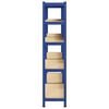 vidaXL 5-Layer Storage Shelves 2 pcs Blue Steel&Engineered Wood