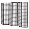 vidaXL Folding 6-Panel Room Divider Japanese Style 94.5"x66.9" Black
