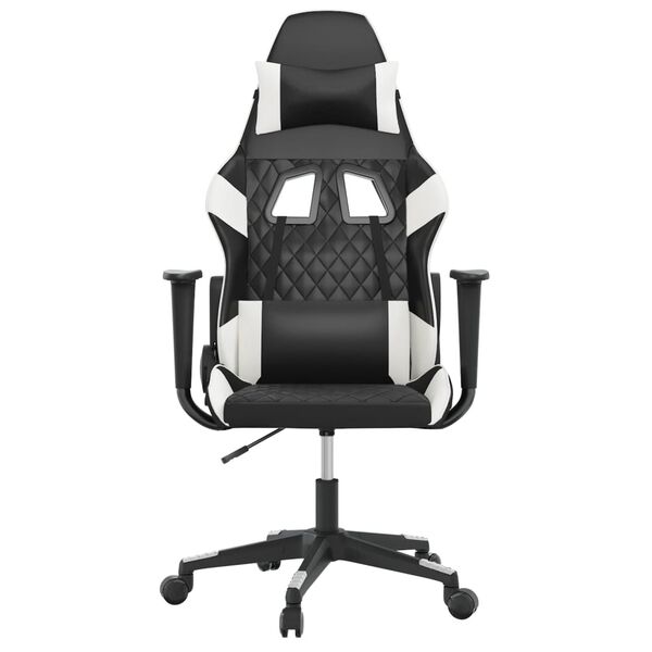vidaXL Gaming Chair Black and White Faux Leather