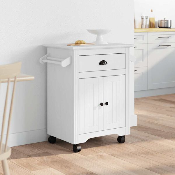 vidaXL Kitchen Trolley "BODO" White 28.3x17.7x31.5"