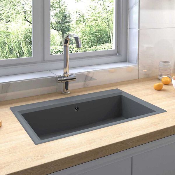 vidaXL Kitchen Sink Gray 79 x 50 x 31 cm Granite
