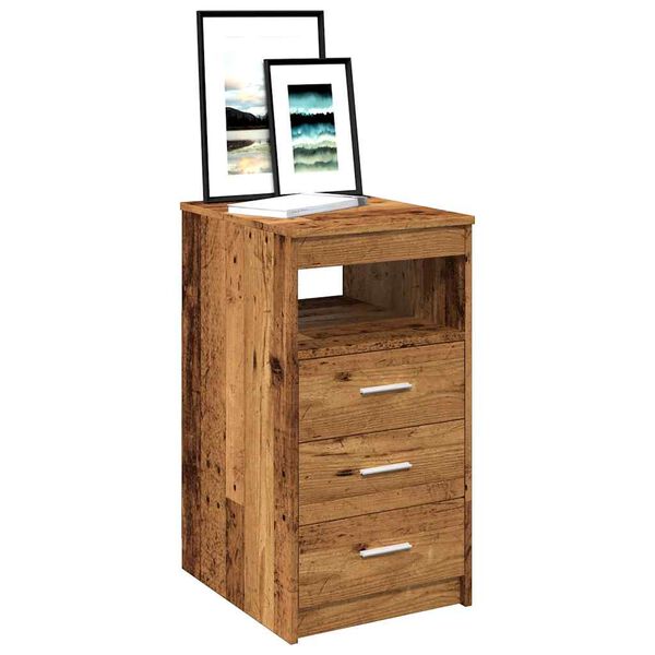 vidaXL Drawer Cabinet Old Wood Engineered Wood 15.7x19.7x29.9 in