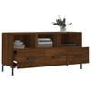 vidaXL TV Cabinet Brown Oak Engineered Wood and Iron Medium TV Cabinet