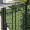 vidaXL Fence Gate Single Door with Arched Top Steel 39.4"x78.7" Black