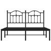 vidaXL Bed Frame Black Powder-Coated Steel Double Bed Frame
