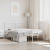 vidaXL Bed Frame White Powder-coated Steel