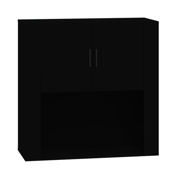 vidaXL Wall Cabinet Black Engineered wood 31.5 in Wall Cabinet