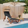 vidaXL Sun Lounger Grey Solid poplar wood Single Adjustable Armrests