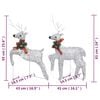 vidaXL Reindeer And Sleigh Christmas Decoration Set of 6 Silver