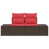 vidaXL Garden Sofa with Cushion 184 x 62 x 69 cm Poly Rattan