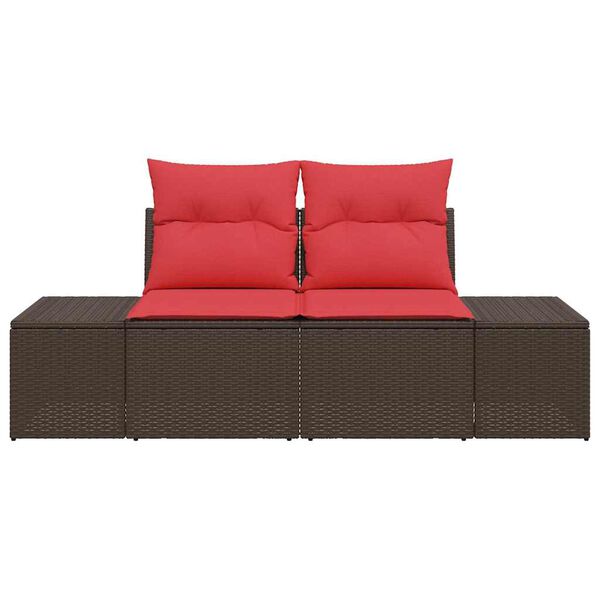 vidaXL Garden Sofa with Cushion 184 x 62 x 69 cm Poly Rattan