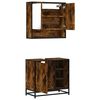 vidaXL Bathroom Furniture Set Smoked Oak Engineered Wood Medium