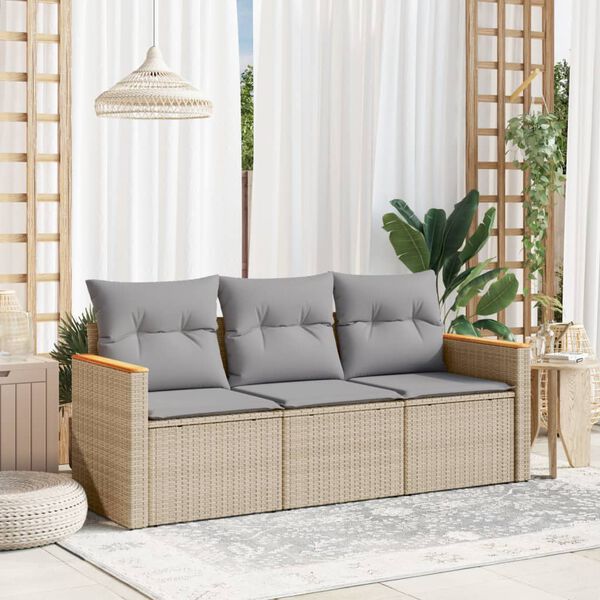 vidaXL Garden Sofa Set Beige, Light Grey