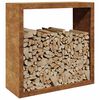 vidaXL Firewood Rack 39.4"x15.7"x39.4" Weathering Steel
