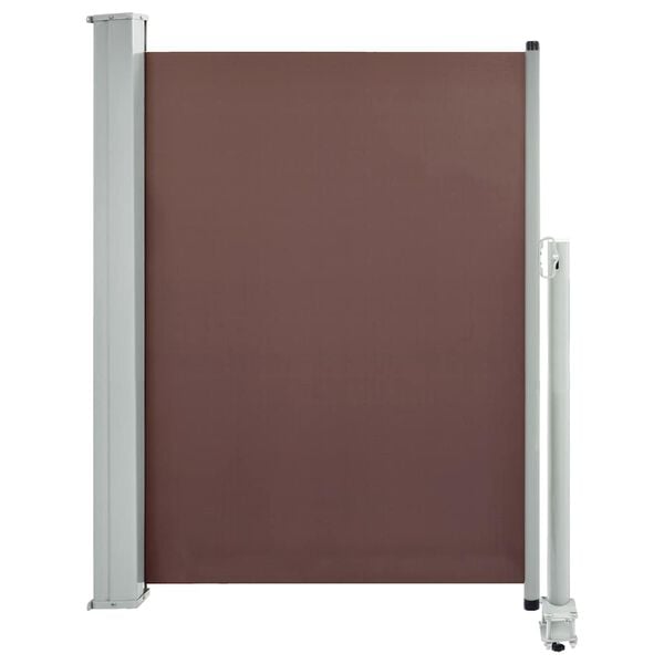 vidaXL Side Awning Brown Polyester 39.4 x 118.1 in Retractable Modern