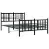 vidaXL Bed Frame Black Steel 54x75 in Bed Frame Rectangular