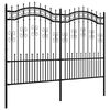 vidaXL Garden Fence with Spear Top Black 94.5"x59.1" Powder-coated Steel