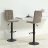 vidaXL Bar Stool Set of 2 Light Grey Steel, velvet (100% polyester), foam