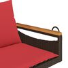 vidaXL Patio Swing Bench Brown, Red