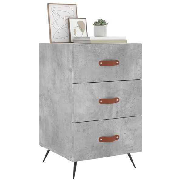 vidaXL Bedside Cabinet Concrete Grey