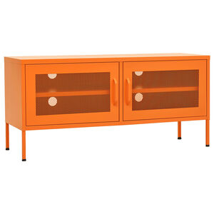 vidaXL TV Cabinet Orange Steel Small to Medium TV Cabinet Rectangular
