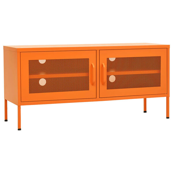 vidaXL TV Cabinet Orange Steel Small to Medium TV Cabinet Rectangular