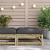 vidaXL Patio Footstool with Cushion Impregnated Wood Pine